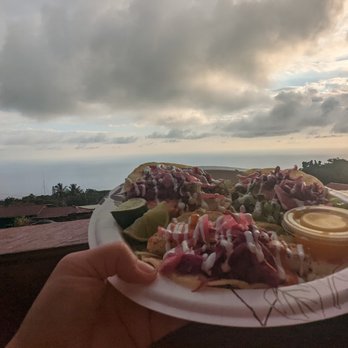 Shaka Tacoz - 3 taco plate with a view of the ocean - Mexican Near Me - Captain Cook, Hawaii