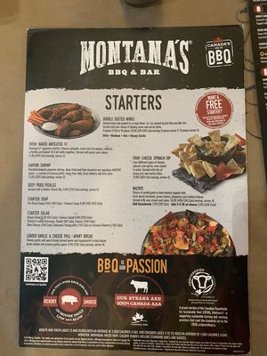 Menu photo 4 Montana's BBQ & Bar Hamilton, ON Menu photo 4 Montana's BBQ & Bar Hamilton, ON