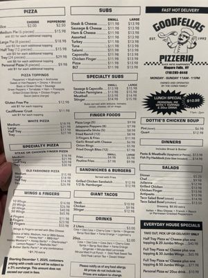 Menu photo 1 Goodfellas Pizzeria Niagara Falls, NY