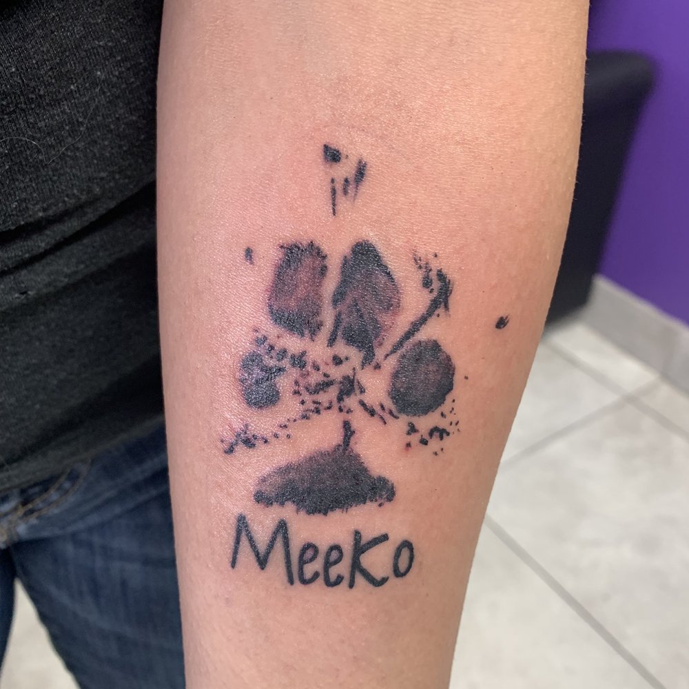 The Electric Crayon Tattoo - My dog's paw print. Yes, he's still alive haha - Tattoo Near Me - Aurora, Colorado