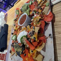 PBR Cowboy Bar + Smokehouse - Loaded nachos (brisket added)
