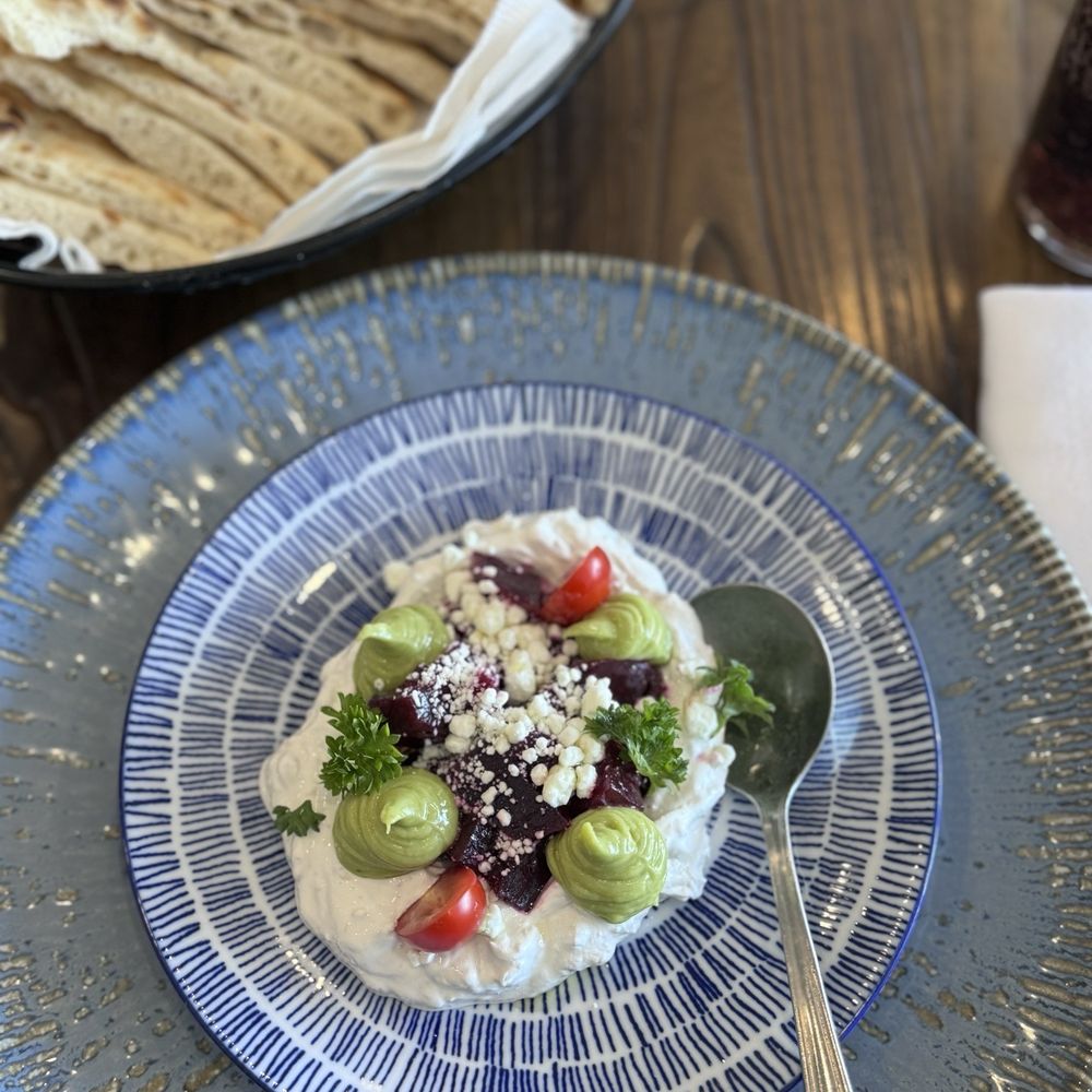 Sara's Mediterranean Grill - Beet & Goat Cheese over Labneh. - Mediterranean Near Me - Wappingers Falls, New York Sara's Mediterranean Grill - Beet & Goat Cheese over Labneh. - Mediterranean Near Me - Wappingers Falls, New York