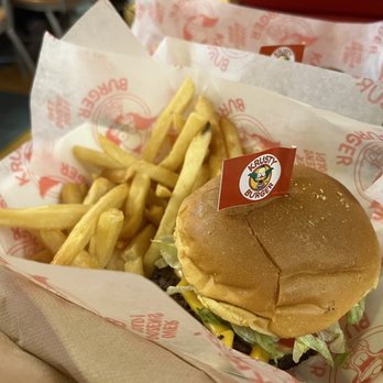 Krusty Burger - Disgusting overcooked, dry, and cold burger. Soggy cold fries. - Burgers Near Me - Universal City, California Krusty Burger - Disgusting overcooked, dry, and cold burger. Soggy cold fries. - Burgers Near Me - Universal City, California