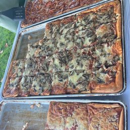 Assorted Sicilian Pizzas (Pepperoni, Mushroom, Cheese)