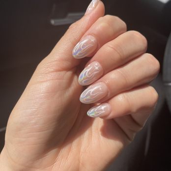 Purity Nail Salon - Gel-X extension with holo effect and hand painted nail art! - Nail Salons Near Me - Studio city, California Purity Nail Salon - Gel-X extension with holo effect and hand painted nail art! - Nail Salons Near Me - Studio city, California