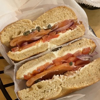 Telegraphe Cafe - Salmon & Cream Cheese Bagel - Coffee & Tea Near Me - New York, New York Telegraphe Cafe - Salmon & Cream Cheese Bagel - Coffee & Tea Near Me - New York, New York