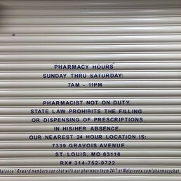 This is the pharmacy hours of operation.