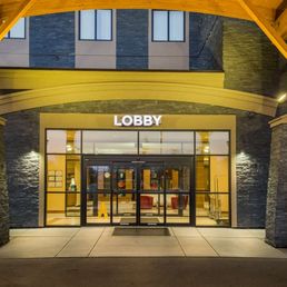 Exterior outside entrance of Hotel 11, MOD A Sonesta Collection - AB Twilight - Calgary, Alberta Exterior outside entrance of Hotel 11, MOD A Sonesta Collection - AB Twilight - Calgary, Alberta