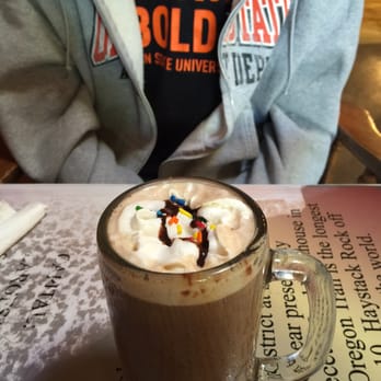 WiseCracks Cafe - The Broken Mocha has half cocoa and half coffee - Breakfast & Brunch Near Me - Corvallis, Oregon WiseCracks Cafe - The Broken Mocha has half cocoa and half coffee - Breakfast & Brunch Near Me - Corvallis, Oregon