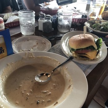 Kowaliga Restaurant - Lobster Bisque and Cheeseburger - Southern Near Me - Alexander City, Alabama
