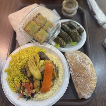 Oasis Cafe - Kefta Kebab Plate and grape leaves - Mediterranean Near Me - Chicago, Illinois Oasis Cafe - Kefta Kebab Plate and grape leaves - Mediterranean Near Me - Chicago, Illinois