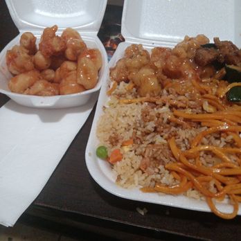 China Bistro - Mushroom chicken,sweet and sour chicken and coconut shrimp with rice and chow mein - Chinese Near Me - Bakersfield, California