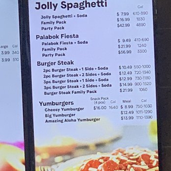 Jollibee - Jolly spaghetti menu - Chicken Shop Near Me - Chandler, Arizona