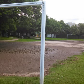 Ervan Chew Park - Soccer pitch after thunderstorm = mud pit - Playgrounds Near Me - Houston, Texas