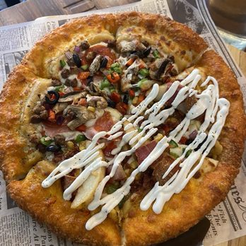 Mahsil - Golden Crust Pizza (Half Potato, Half Mahsil) - Korean Near Me - Queens, New York