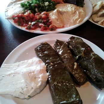 Cafe Agora - small mezza plate and stuffed grape leaves - Turkish Near Me - Atlanta, Georgia