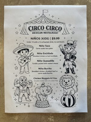 Menu photo 2 Circo Circo Mexican Restaurant Kent, WA Menu photo 2 Circo Circo Mexican Restaurant Kent, WA