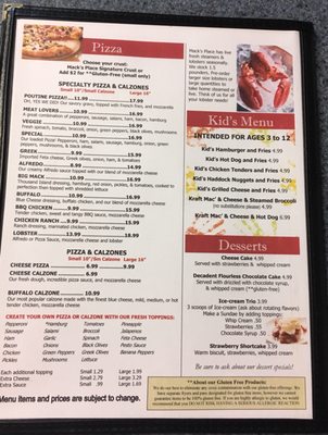 Menu photo 2 Mack's Place Bridgton, ME