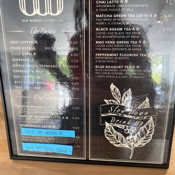 Old World Coffee Roasters - Menu - Coffee & Tea Near Me - Reno, Nevada