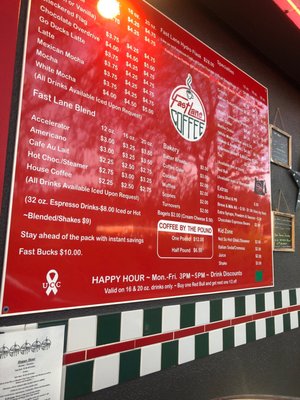 Menu photo 2 Fast Lane Coffee Company Springfield, OR