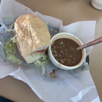 Pawpaw's Catfish Kitchen - Lunch special - 1/2 po'boy and soup. This was a catfish po'boy and crawfish etoufee - Cajun/Creole Near Me - Sevierville, Tennessee
