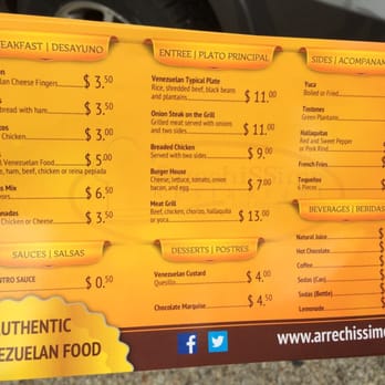 Arrechissimo Restaurant - Menu - Venezuelan Near Me - Cincinnati, Ohio