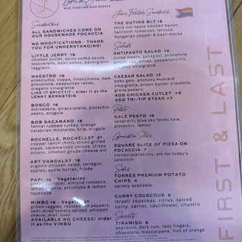 First & Last - Menu - Italian Near Me - Phoenix, Arizona