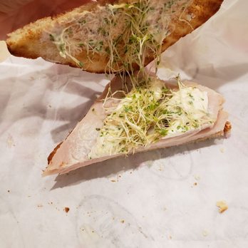 Beach Hut Deli - Beach bikini with sprouts instead of spinach. They forgot the cran sauce though :( - Delis Near Me - Lincoln, California Beach Hut Deli - Beach bikini with sprouts instead of spinach. They forgot the cran sauce though :( - Delis Near Me - Lincoln, California