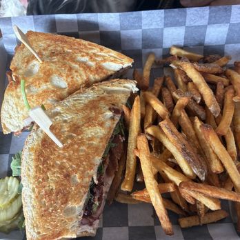 Terry's Office Tavern - Turkey/bacon/cream cheese sandwich and skin on fries - Pizza Near Me - Tacoma, Washington Terry's Office Tavern - Turkey/bacon/cream cheese sandwich and skin on fries - Pizza Near Me - Tacoma, Washington