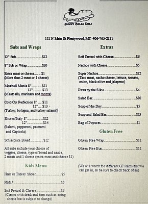 Menu photo 2 Happy Belly Deli Plentywood, MT Menu photo 2 Happy Belly Deli Plentywood, MT