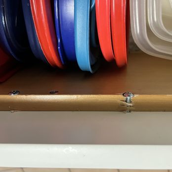 Morgan Kitchens - Protruding screws from drawer never fixed - General Contractors Near Me - Lutz, Florida Morgan Kitchens - Protruding screws from drawer never fixed - General Contractors Near Me - Lutz, Florida