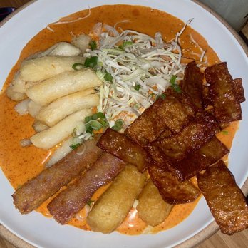 Plan B - Crispy Rose Rice Cake (fried fishcake mozzarella sticks and spam fried) - Lounges Near Me - New York, New York Plan B - Crispy Rose Rice Cake (fried fishcake mozzarella sticks and spam fried) - Lounges Near Me - New York, New York