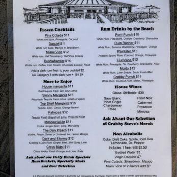 Crabby Steve's - Menu - Seafood Near Me - Seacrest, Florida Crabby Steve's - Menu - Seafood Near Me - Seacrest, Florida