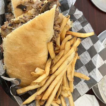 Del Vecchios - Steak & Cheese Hot Sub with fries - Italian Near Me - Asheville, North Carolina