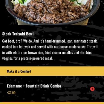 Teriyaki Madness - Steak bowl pictured on menu and what use to be served. - Japanese Near Me - Henderson, Nevada Teriyaki Madness - Steak bowl pictured on menu and what use to be served. - Japanese Near Me - Henderson, Nevada