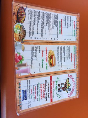 Menu photo 2 México Lindo Philadelphia, PA