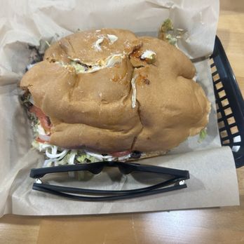 La Catrina - Fried steak torta and sunglasses for size comparison - Mexican Near Me - Hershey, Pennsylvania La Catrina - Fried steak torta and sunglasses for size comparison - Mexican Near Me - Hershey, Pennsylvania