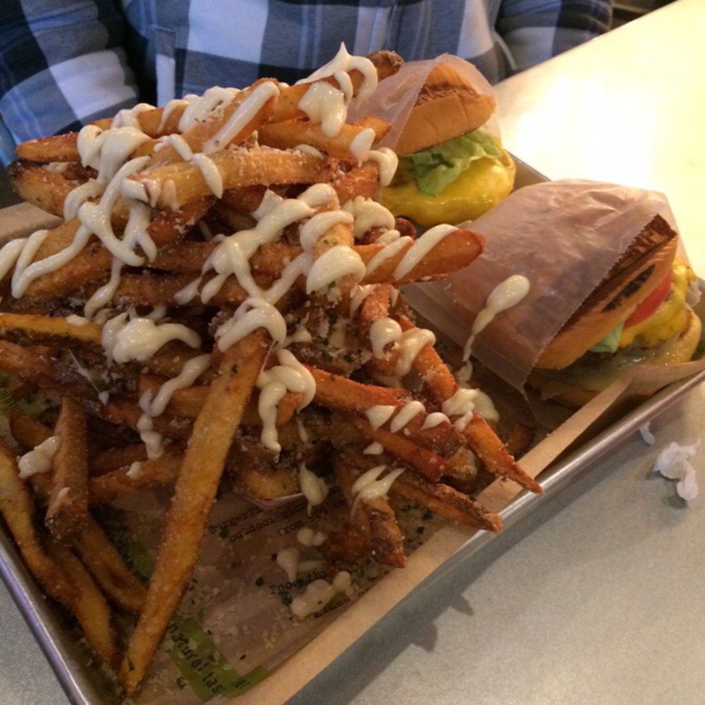 BurgerFi - Half and half burgers and large order of fries. - Burgers Near Me - Auburn, Alabama BurgerFi - Half and half burgers and large order of fries. - Burgers Near Me - Auburn, Alabama