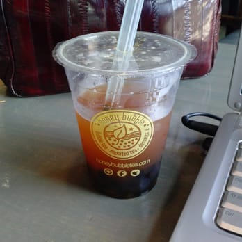 Honey Bubble - Thai Mango tea with tapioca pearls - Bubble Tea Near Me - Atlanta, Georgia