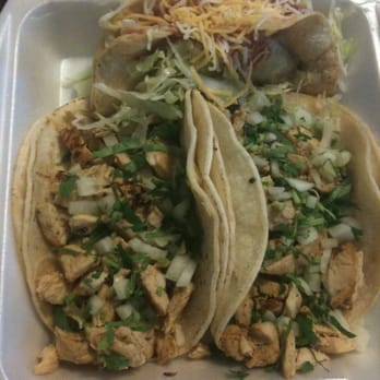 Great Mex - 2 Chicken Tacos and 1 Crispy Beef... Perfection! - Mexican Near Me - Costa Mesa, California