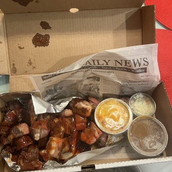 Krazy Hog Barbecue - Pork tips... sides are very small, that I don't like.. - Barbeque Near Me - Matteson, Illinois Krazy Hog Barbecue - Pork tips... sides are very small, that I don't like.. - Barbeque Near Me - Matteson, Illinois