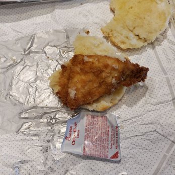 Chick-fil-A - First bite no chicken! I Opened it up to find a nugget on my biscuit. - Fast Food Near Me - Glendora, California Chick-fil-A - First bite no chicken! I Opened it up to find a nugget on my biscuit. - Fast Food Near Me - Glendora, California