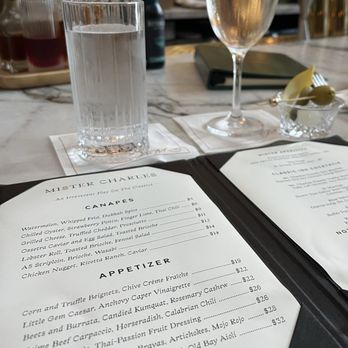Mister Charles - The incredible canapé menu. - American Near Me - Dallas, Texas