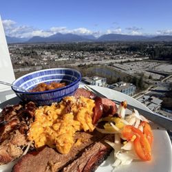 Texas Smoke BBQ - My plate and views from the tower nearby