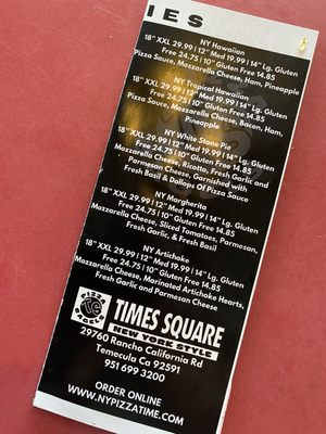 Menu photo 1 Times Square Pizza & Bagels Temecula, CA Menu photo 1 Times Square Pizza & Bagels Temecula, CA