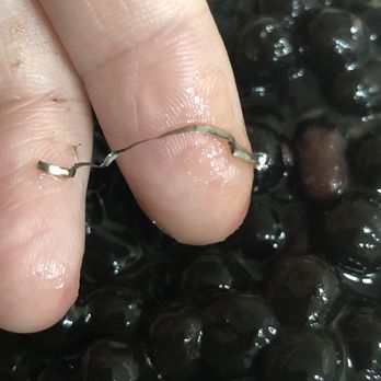 Meet Fresh - Found this big piece of aluminum wire in boba. - Bubble Tea Near Me - Westminster, California