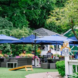 Ice House BBQ is located behind the historic Island House Hotel on Mackinac Island.