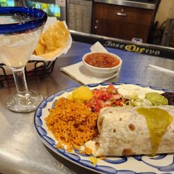 Chevys Fresh Mex - Fajita Burrito (chicken) and a Top Shelf Margarita.