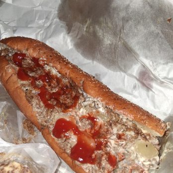 Cheessteaks - Cheesesteak w/fried onions, ketchup, and mayo - Chicken Wings Near Me - Merchantville, New Jersey