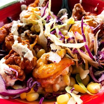 Margarita Grill - Shrimp taco in a bowl... one grilled... one fried - Mexican Near Me - Virginia Beach, Virginia